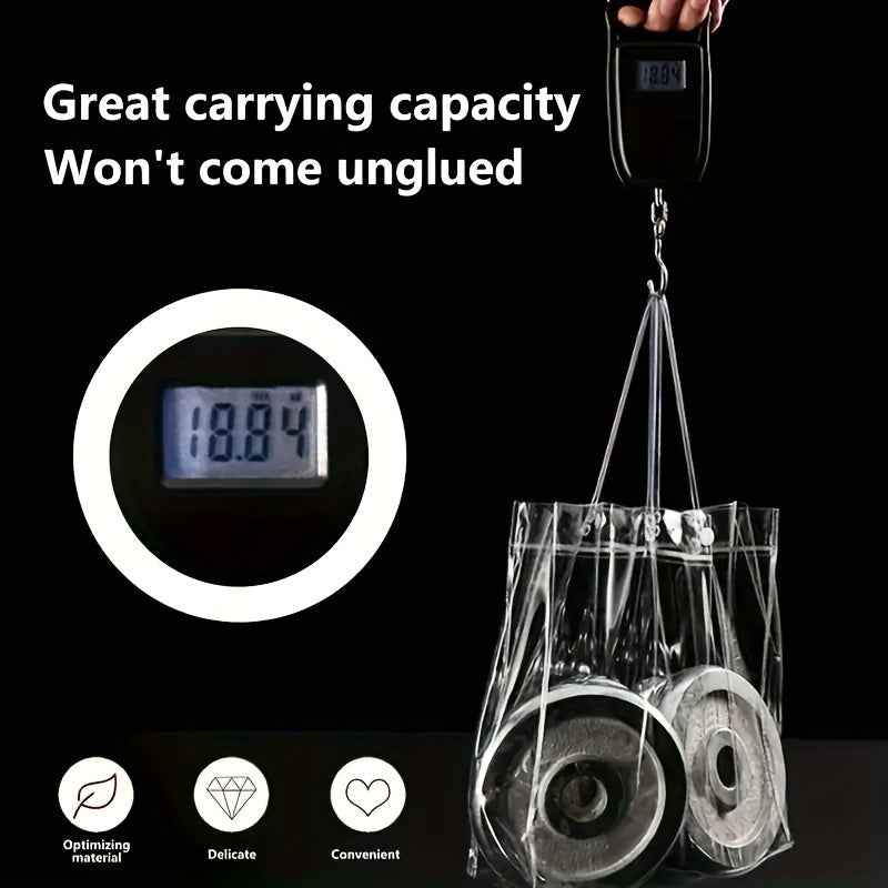 50pcs, Clear Plastic Gift Bags With Handle, Reusable Transparent PVC Plastic Gift Wrap Tote Bag For Mother's Day Christmas Boutique Wedding Birthday Party Favor (7.9" X 5.9" X 2.75"), Shopping Bag, Party Bag, Party Favor
